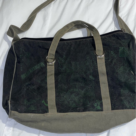 True Religion Black and Olive Duffel Bag - Picture 1 of 6